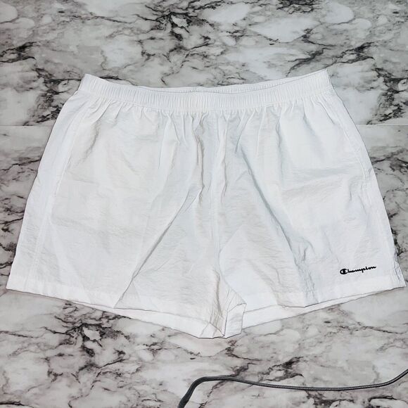 Champion | Shorts Athletic Elastic Waist Drawstring Logo | White | Women | L - Picture 1 of 7